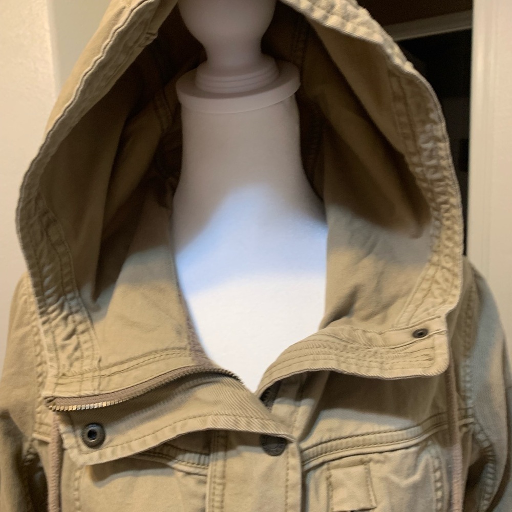 Abercrombie & Fitch khaki canvas safari field coat with hood. Great condition S - Picture 6 of 13